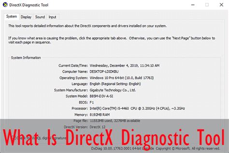 dxdiag meaning|How to use the DirectX Diagnostic Tool in Windows 10.